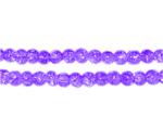 4mm Purple Round Crackle Glass Bead, approx. 105 beads