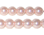 10mm Baby Pink Glass Pearl Bead - 8" string, approx. 22 beads.