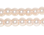 8mm Round Baby Pink Glass Pearl Bead, approx. 56 beads